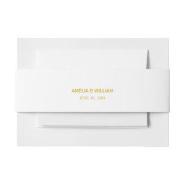 Elegante witte gouden minimale trouwband | uitnodigingen wikkel