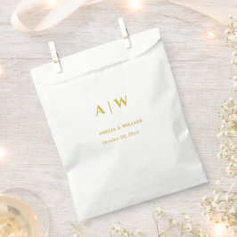 Elegante witte gouden minimalistische huwelijksluc bedankzakje