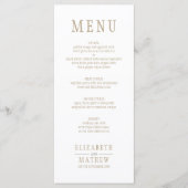 Elegante witte gouden naam bruiloft menu (Voorkant)