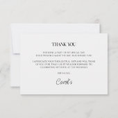 Elegante witte gouden parels & Prosecco bruidsfees Bedankkaart (Achterkant)