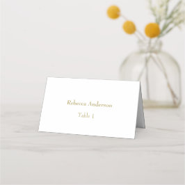 Elegante witte & gouden plaatskaart plaatskaartje
