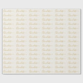 Elegante witte gouden script chocolade business cadeaupapier (Vlak)