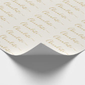 Elegante witte gouden script chocolade business cadeaupapier (Hoek)