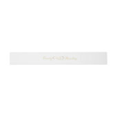 Elegante witte gouden script traditionele klassiek uitnodigingen wikkel (Vlak)