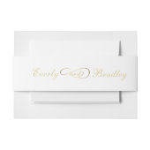 Elegante witte gouden script traditionele klassiek uitnodigingen wikkel (Voorkant Voorbeeld)