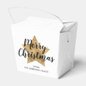 Elegante witte gouden ster kerst bedankdoosjes (Achterkant)