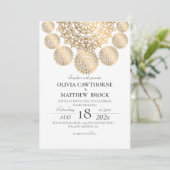 Elegante witte gouden traditionele Mandala bruilof Kaart (Staand voorkant)