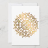 Elegante witte gouden traditionele Mandala bruilof Kaart (Achterkant)