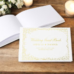 Elegante witte & gouden Vintage Gastenboek<br><div class="desc">Leg herinneringen vast in tijdloze elegantie met ons Victoriaans Floral Wedding Folie Guest Book. Met ingewikkelde bloemige design en luxe folie accenten straalt dit gastenboek klassieke charme en sophisticatie uit. Perfect voor het bewaren van oprechte berichten van uw dierbaren, het combineert oude wereld schoonheid met modern vakmanschap. De hoogwaardige materialen...</div>