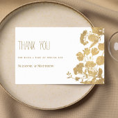 Elegante witte gouden wildflower luxe Dank u Kaart