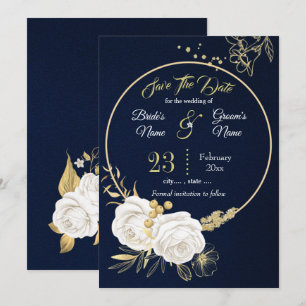 elegante witte goudvlek save the date