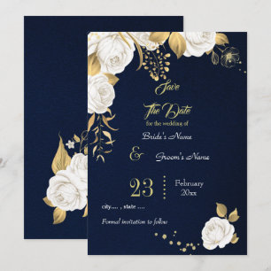 elegante witte goudvlek save the date