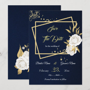 elegante witte goudvlek save the date