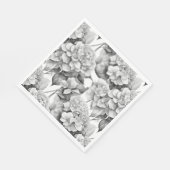 Elegante witte grijze zwarte bloemrijke aquarel  servet (Hoek)