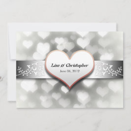 Elegante witte grijze zwarte kleuren bruiloft uitn kaart