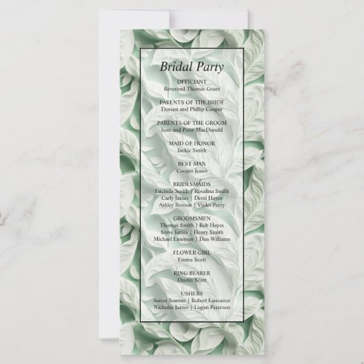 Elegante witte groene bladkalligrafie (Achterkant)