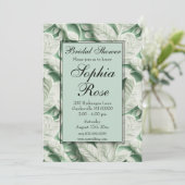 Elegante witte groene bladkalligrafie kaart (Staand voorkant)