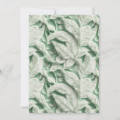 Elegante witte groene bladkalligrafie kaart (Achterkant)