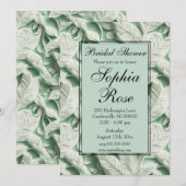 Elegante witte groene bladkalligrafie kaart (Voorkant / Achterkant)