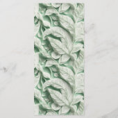 Elegante  witte groene bladkalligrafie menu (Achterkant)