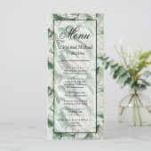 Elegante  witte groene bladkalligrafie menu (Staand voorkant)