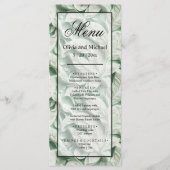 Elegante  witte groene bladkalligrafie menu (Voorkant)