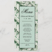 Elegante witte groene bladkalligrafie menu (Voorkant / Achterkant)
