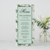 Elegante witte groene bladkalligrafie menu (Staand voorkant)