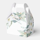 Elegante witte groene bloemenbruiloft bedankdoosjes (Achterkant)