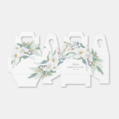 Elegante witte groene bloemenbruiloft bedankdoosjes (Uitgevouwen)