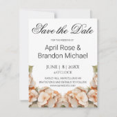 Elegante witte groene oranje boho waterverf bloemm save the date (Voorkant)