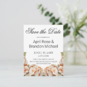 Elegante witte groene oranje boho waterverf bloemm save the date (Staand voorkant)