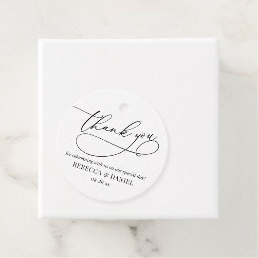 Elegante witte & groene simpele bedankkaartjes bedankjes labels (In situ)