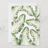 Elegante witte groene tropische bladeren bruidsdou kaart (Achterkant)
