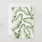 Elegante witte groene tropische bladeren RSVP antw (Achterkant)