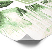 Elegante witte groene tropische bladeren trouwbann poster (Hoek)