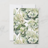 Elegante witte groene waterverf bloemenbruiloft kaart (Achterkant)