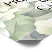Elegante witte groene waterverf bloemenbruiloft poster (Hoek)