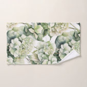 Elegante witte groene waterverf bloemenhortensia's bad handdoek (Handdoek)
