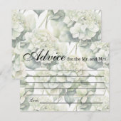 Elegante witte groene waterverf bloemenhortensia's informatiekaartje (Voorkant / Achterkant)