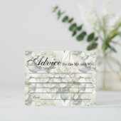 Elegante witte groene waterverf bloemenhortensia's informatiekaartje (Staand voorkant)