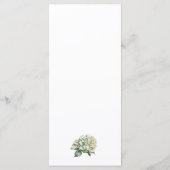 Elegante witte groene waterverf bloemenhortensia's menu (Achterkant)