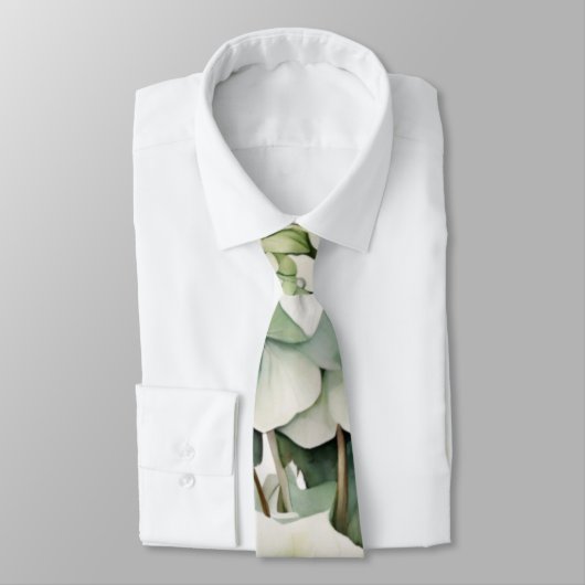 Elegante witte groene waterverf bloemenhortensia's stropdas (Gebonden)