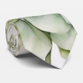 Elegante witte groene waterverf bloemenhortensia's stropdas (Opgerold)