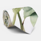 Elegante witte groene waterverf bloemenhortensia's stropdas (Opgerold)