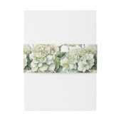 Elegante witte groene waterverf bloemenhortensia's uitnodigingen wikkel (Achterkant Voorbeeld)