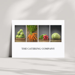 Elegante Witte Groenten Catering Visitekaartje
