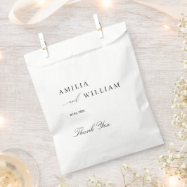 Elegante witte gunstzak voor bruiloft bedankzakje
