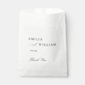 Elegante witte gunstzak voor bruiloft bedankzakje (Voorkant)