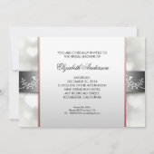 Elegante witte harten bruids douche uitnodiging (Achterkant)